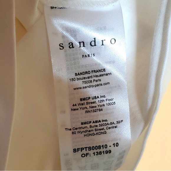 Sandro Paris white shirt with broderie anglaise wide sleeves - Picture 6 of 8